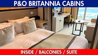 PampO Britannia Cabin Tours of Inside all Balcony types amp Suite [upl. by Vasti]