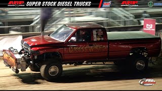 Pro Pulling 2023 Super Stock Diesel Trucks pulling in Goshen IN at the Elkhart County 4H Fair [upl. by Asimaj]