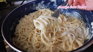 Espagueti con queso y crema deliciosa Fácil y rápida 🍝 Pasta para navidad [upl. by Lassiter]