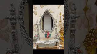 Silver mirror stand ornaments silver silverfashion silverstyle jewellery silverset mirror [upl. by Lorou193]