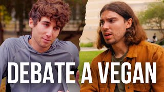 Student tells vegan quotkilling yourself is the moral obligationquot  DEBATE A VEGAN [upl. by Massimo]