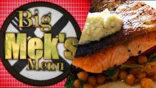 Surf amp Turf Salmon Chickpea amp ChorizoBigMeksMenu [upl. by Anali]