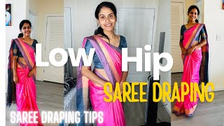 Low Hip saree Draping saree draping tipssaree draping tutorial [upl. by Ayaros720]