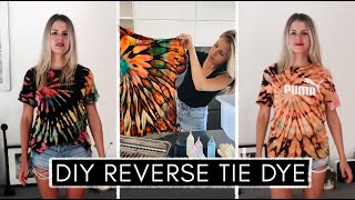 So geht´s richtig DIY Reverse Tie Dye  TShirts mit Bleiche färben und batiken  Anleitung [upl. by Longley]