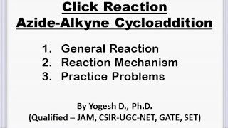 Click Reaction  AzideAlkyne Cycloaddition  13Dipolar Cycloaddition  Mechanism Practice Problem [upl. by Avat]