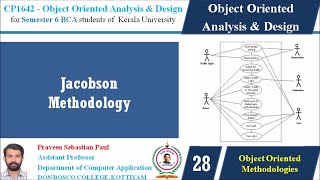 LECTURE 28 – OOAD –JACOBSON METHODOLOGIES  BCA SEM 6 [upl. by Niajneb]