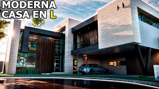 IMPRESIONANTE CASA MODERNA en L con 4 Habitaciones [upl. by Upshaw782]