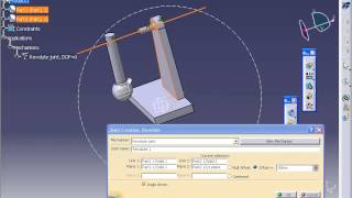 CATIA V5 DIGITIAL MOCKUP DMU KINEMATICS REVOLUTE JOINT [upl. by Weider]