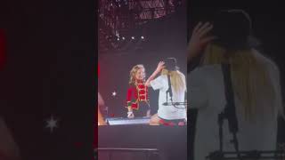 Taylor Swift gives quot22quot hat to fan during Miami Eras Tour [upl. by Gerkman493]