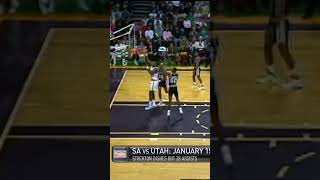 John Stockton 28 Assists 1991 Utah Jazz vs San Antonio Spurs [upl. by Anglim]