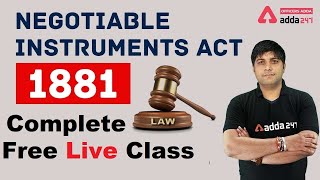 Negotiable Instrument Act 1881 Full Lecture  JAIIB Exam 2023 [upl. by Wally847]