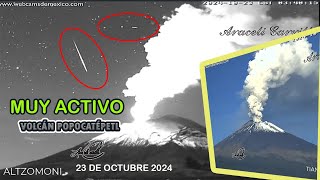 🌋Volcán Actividad movimiento objetos No identificables Grandes fumarolasPopocatépetl volcano [upl. by Naiva]