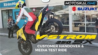 SUZUKI VSTROM 250SX 2024  CUSTOMER HANDOVER  MEDIA TEST RIDE  FIRST RIDE IMPRESSION [upl. by Leviralc]