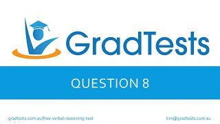 Free Verbal Reasoning Test 4 Question 8 [upl. by Arek]