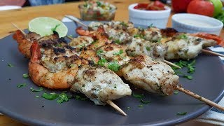 Brochettes Lotte et Gambas aux 3 Sauces [upl. by Montague935]