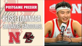 Nebraskas Keisei Tominaga and Emmanuel Bandoumel postgame press conference vs Boston College [upl. by Oilisab]