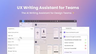 UX Writing Assistant Walkthrough [upl. by Ketchan]