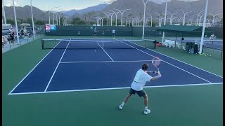 Andrey Rublev  2021 Indian Wells Practice  Court Level [upl. by Rratsal]