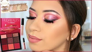 HUDA BEAUTY RUBY OBSESSIONS TUTORIAL [upl. by Assirahc184]