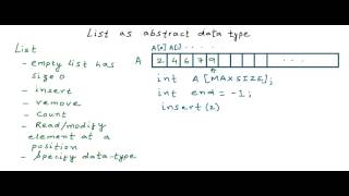 Data Structures List as abstract data type [upl. by Ellesirg]