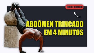 ABDÔMEN TRINCADO em 4 minutos  TREINO DE CORE para fazer em casa [upl. by Eimam]