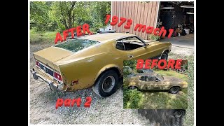 1973 mustang mach 1 Revival pt2 Getting her clean and buffing the paint  cleaning out all the rats [upl. by Oahc95]