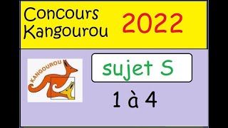 Concours Kangourou 2022 sujet S1ère et Term spé math questions 1 à 4 [upl. by Anires]