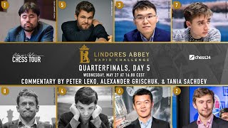 Lindores Abbey Rapid Challenge  Quarterfinals  Peter Leko  Alexander Grischuk  TSachdev  Day 5 [upl. by Shalom]