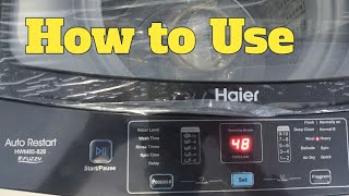 How to Use Haier HWM 85826 top loaded Fully automatic washing Machine  How to operate panel [upl. by Llecrep]