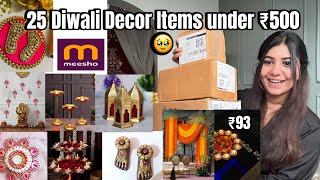 25 Diwali Home Decor Haul 2024  Affordable Meesho Decoration Ideas Under ₹500 meesho homedecor [upl. by Magna]