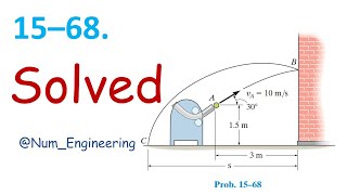 15–68 A pitching machine throws the 05kg ball toward the wall with an initial velocity [upl. by Benedetta538]