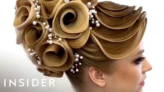 Hairstylist Does Unbelievable Designs With Hair [upl. by Peedsaj]