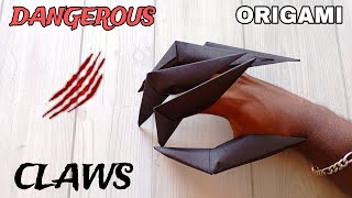 CLAWS ORIGAMI TUTORIAL HOW TO MAKE DANGEROUS PAPER CLAWS CRAFT claws origami tutorial [upl. by Tnerual]