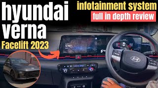 infotainment system full in depth review verna 2023 facelift hyundai verna2023 infotainmentsyste [upl. by Solracsiul]