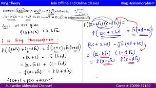 Lec 02 Ring Homomorphism [upl. by Omsare]