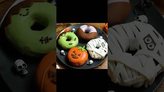 4 Diseños de Rosquillas de Halloween shorts halloween receta [upl. by Kellby405]