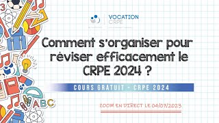 CRPE 2024 ～ COMMENT SORGANISER POUR RÉVISER EFFICACEMENT [upl. by Giddings]