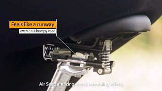 Air Seat  Fullfloating saddle suspension system TheBestSuspension BikeSuspension [upl. by Araihc]