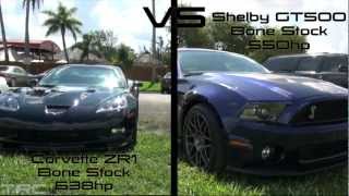 ZR1 Bone Stock vs Shelby GT500 Bone Stock [upl. by Ardnuassac89]