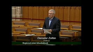 Demeter Zoltán napirend utáni felszólalása és Németh Szilárd válasza [upl. by Trebreh]