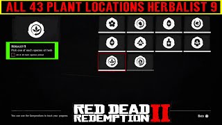 Red Dead Redemption 2 All 43 Plant Locations  Herbalist 9 Challenge [upl. by Odysseus]