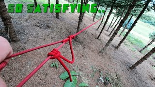 The Most Satisfying Way to Tension the Rope  Paracord  Mechanical Advantage Taut Line Hitch [upl. by Thorvald787]