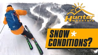 How are the ski conditions at Hunter NY 💥 Ski vs Snowboard Edit [upl. by Haydon604]