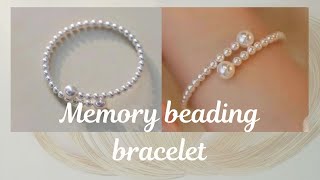 memory beading bracelet  Memory wire beaded bangle  How to make beaded jewelry SonysreeCreations [upl. by Trout]