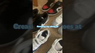 Creasing my shoes at likes✅👟 creasing shoes jordans trending [upl. by Ahslek]