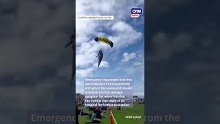 US Navy parachutist lands on crowd at Fleet Week [upl. by Winny506]