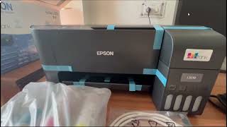 EPSON PRINTER NEW L 3210 INSTALLATION NEW PRINTER UNBOXING [upl. by Airtemad]