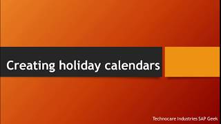 Creating holiday calendars [upl. by Etteyafal460]