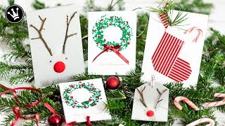 DIY  3 IDEEN WEIHNACHTSKARTEN selber machen  Weihnachtskarte basteln  Geschenkidee  VERLOSUNG [upl. by Ecirtel]