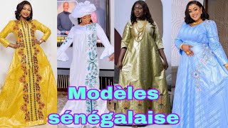 💥fashion 2024💥Très jolie modèl robe mode sénégalaise en bazin riche et geztner fashion model mode [upl. by Eylrahc]